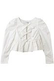 SHORT PEPLUM RIBBON TOPS シャツ/ブラウス