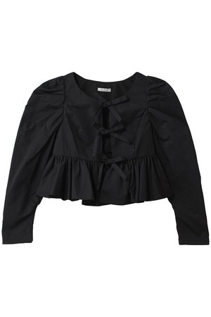クラネ/CLANEのSHORT PEPLUM RIBBON TOPS シャツ/ブラウス(110400/110403)