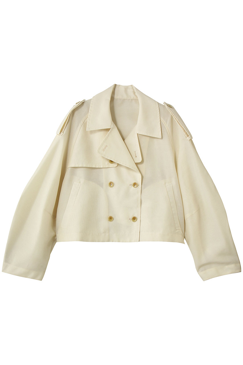 クラネ/CLANEのSHEER SHORT TRENCH JACKET ブルゾン(IVORY/10104-0543)