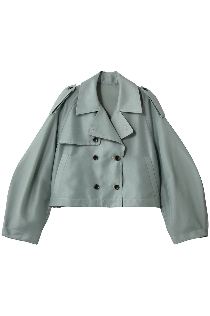 クラネ/CLANEのSHEER SHORT TRENCH JACKET ブルゾン(MOSS GREEN/10104-0543)