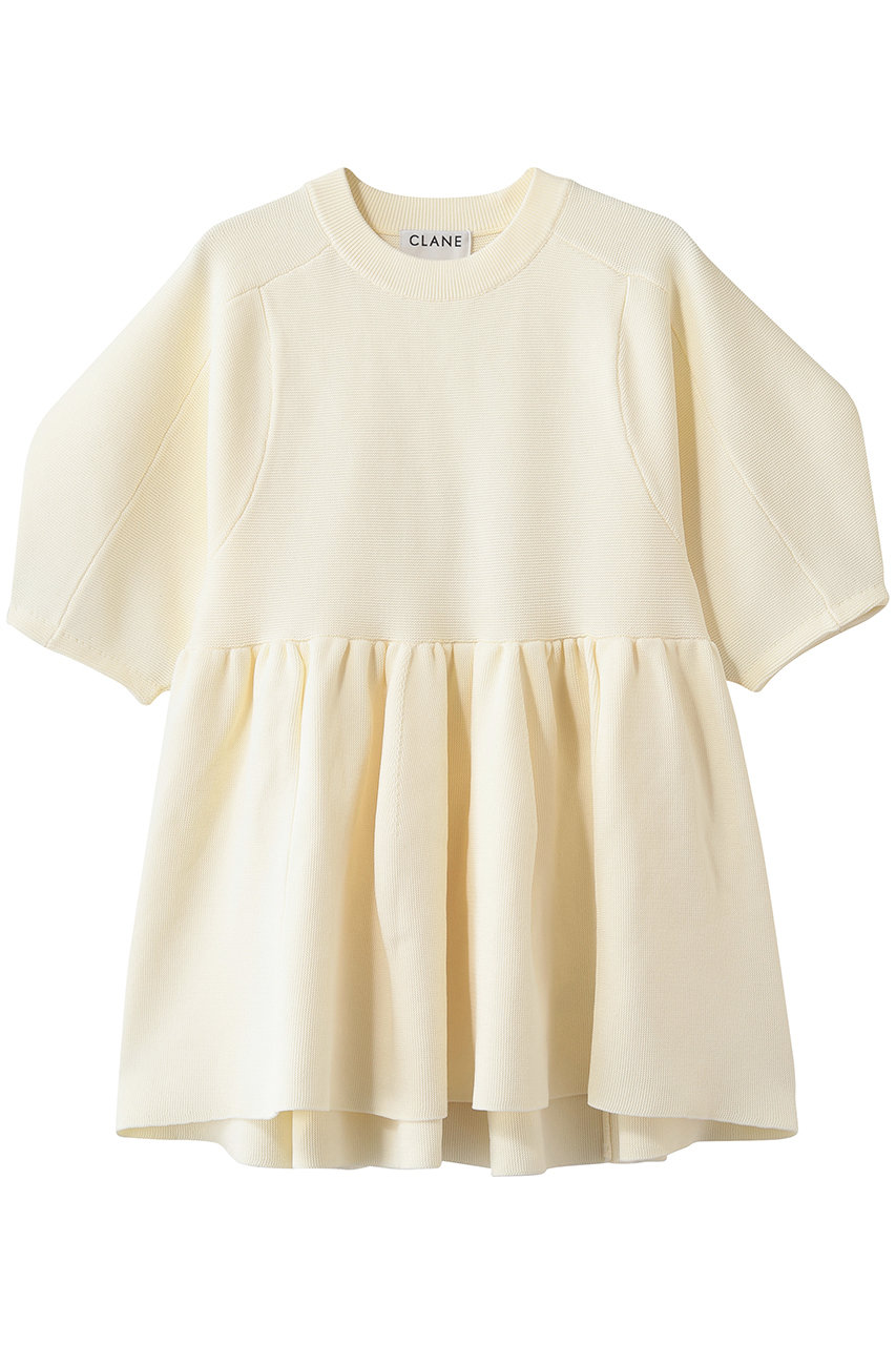 クラネ/CLANEのPEPLUM HALF SLEEVE  KNIT TOPS ニット/セーター(IVORY/10106-2133)