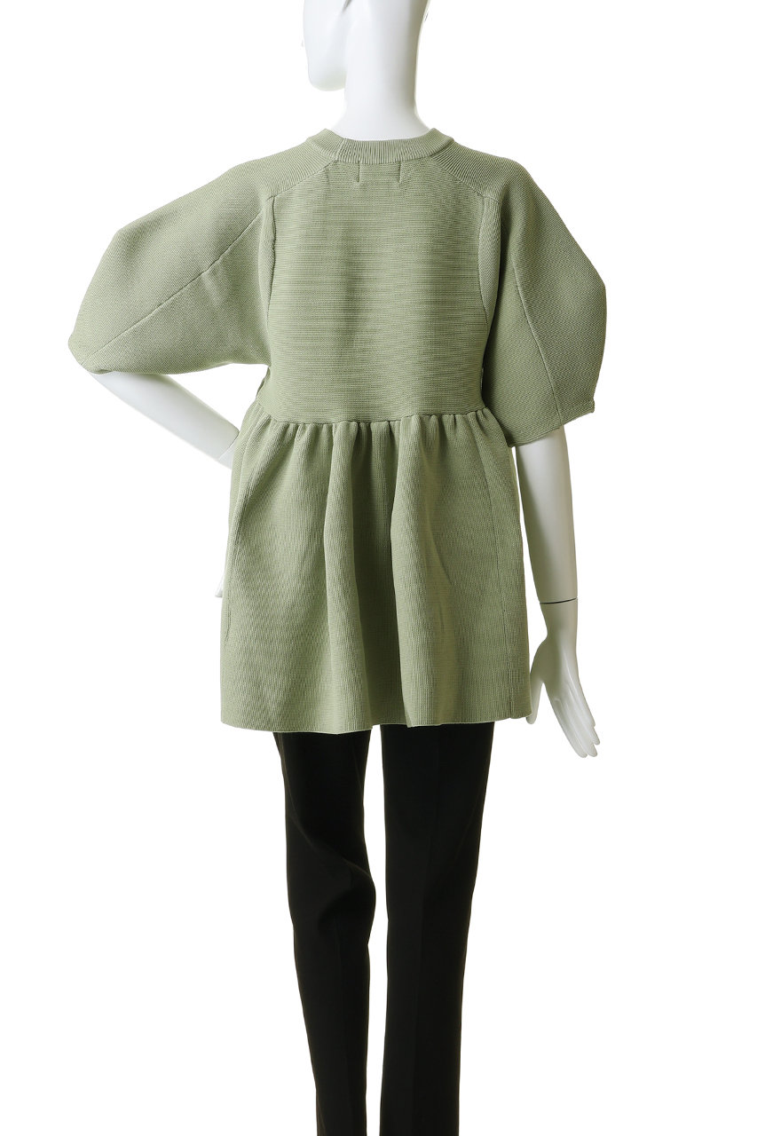 CLANE(クラネ)｜PEPLUM HALF SLEEVE KNIT TOPS ニット/セーター/IVORY