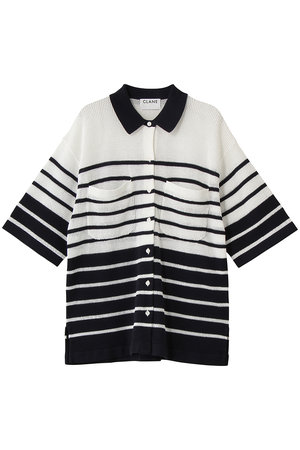 クラネ/CLANEのHALF SLEEVE OVER KNIT SHIRT(110400/110402)