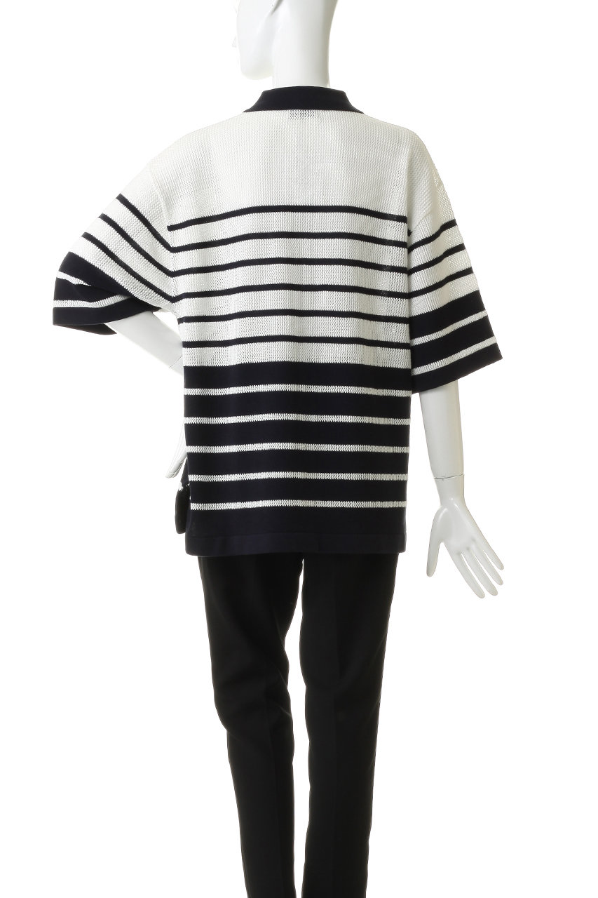 CLANE(クラネ)｜HALF SLEEVE OVER KNIT SHIRT/NAVY の通販｜ELLESHOP