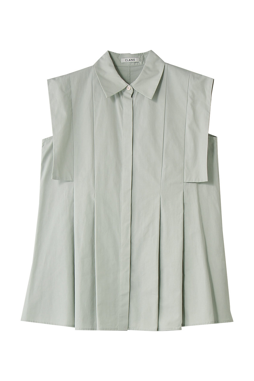 クラネ/CLANEのPANEL PLEAT WAIST SHAPE SHIRTS(MINT/10122-4293)