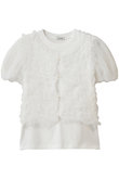 CLANE(クラネ)｜TULLE VEST LAYERED TOPS/WHITE の通販｜ELLESHOP