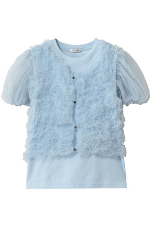 クラネ/CLANEのTULLE VEST LAYERED TOPS(110100/110102)
