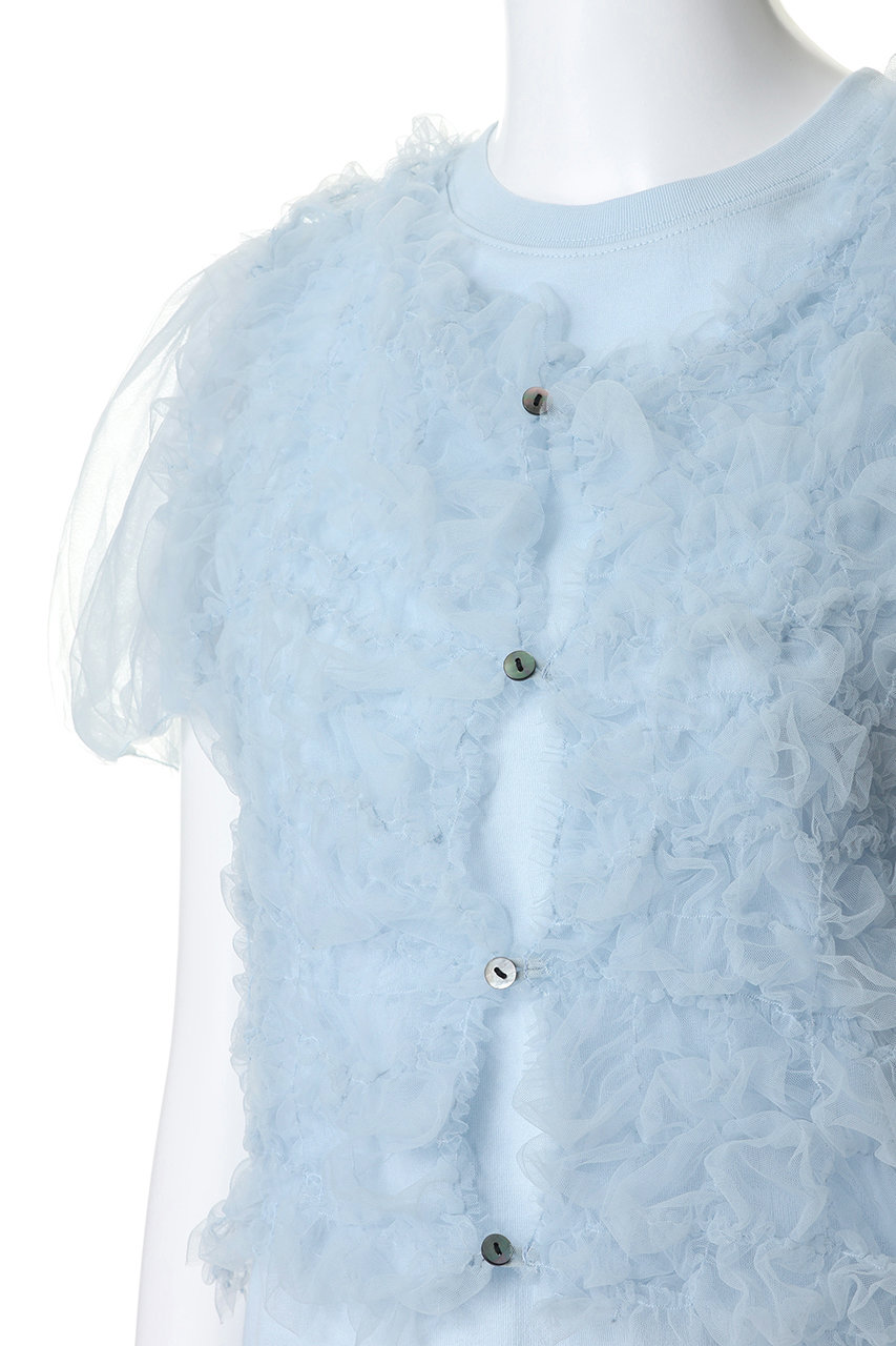 CLANE(クラネ)｜TULLE VEST LAYERED TOPS/BLUE の通販｜ELLESHOP