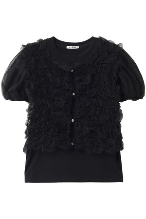 クラネ/CLANEのTULLE VEST LAYERED TOPS(110100/110102)