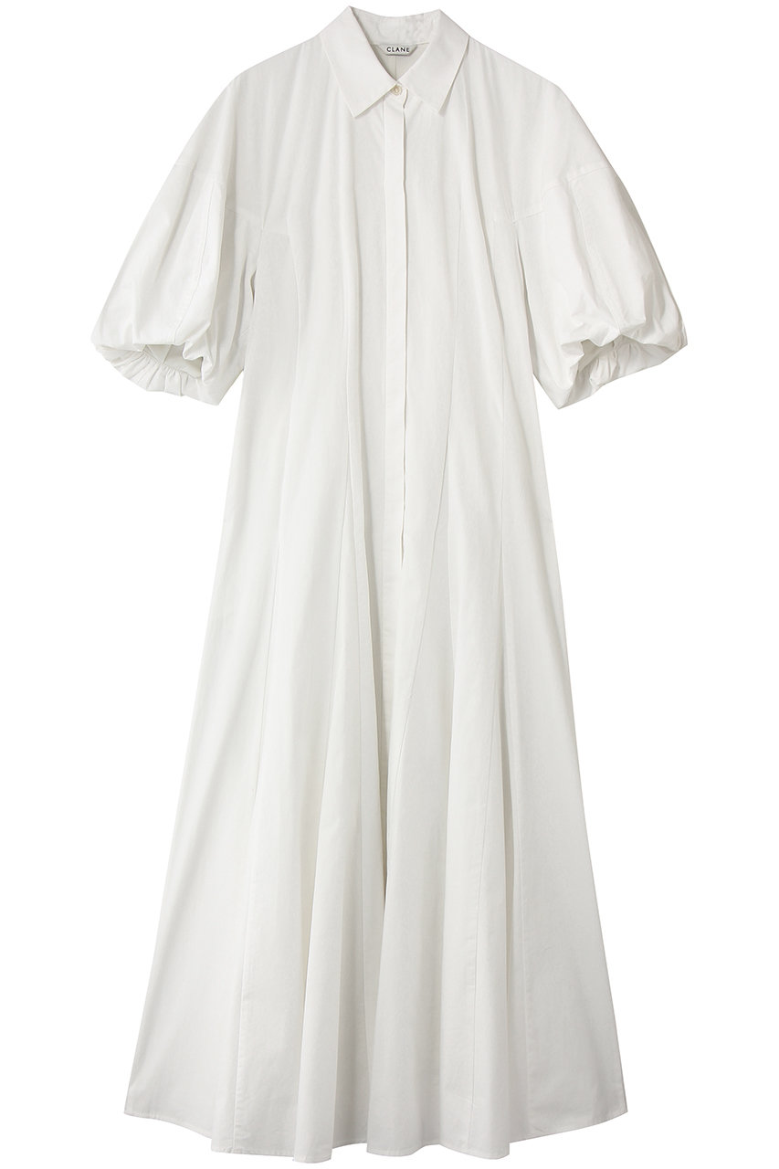 クラネ/CLANEのFORM SLEEVE PANEL LINE SHIRT ONEPIECE(WHITE/10112-5193)