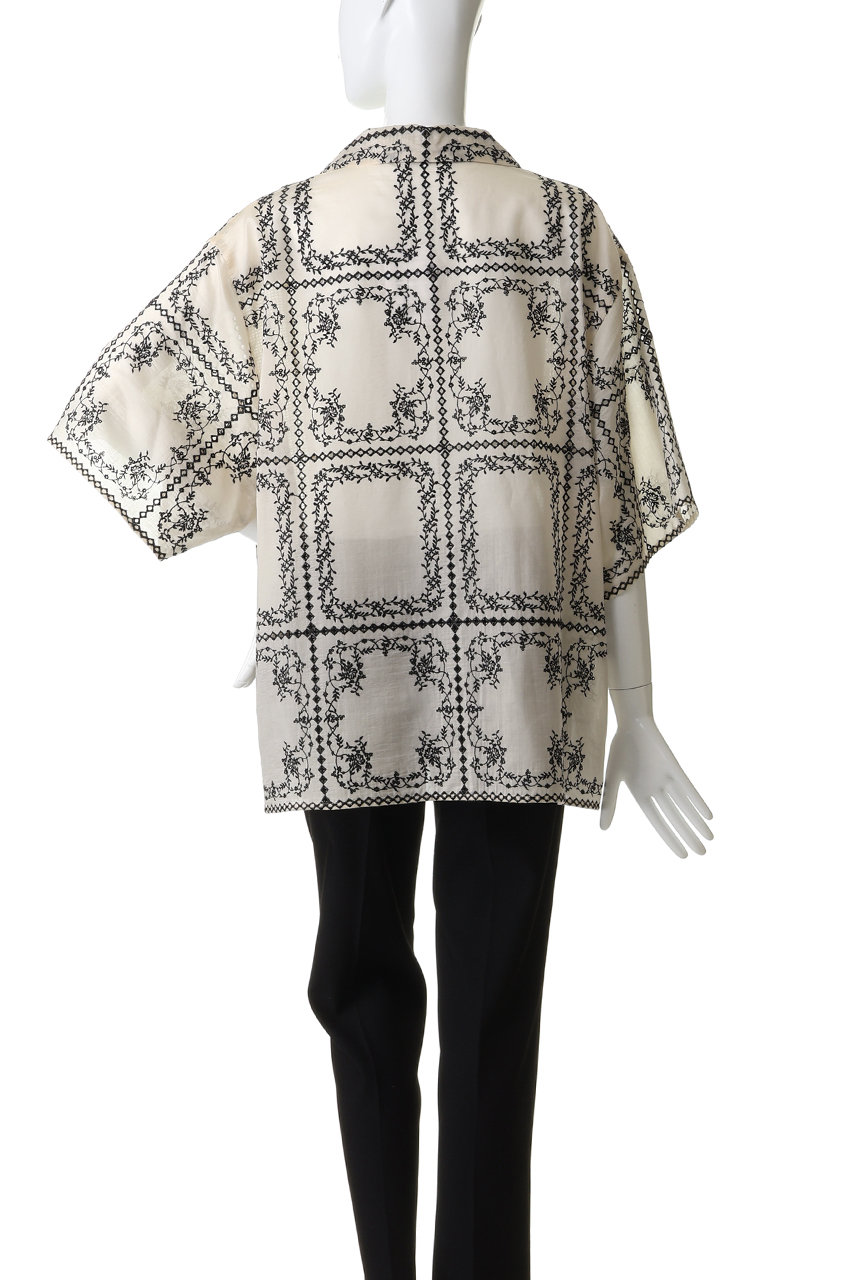 CLANE(クラネ)｜EMBROIDERY LACE BOX SHIRTS/WHITE の通販｜ELLESHOP