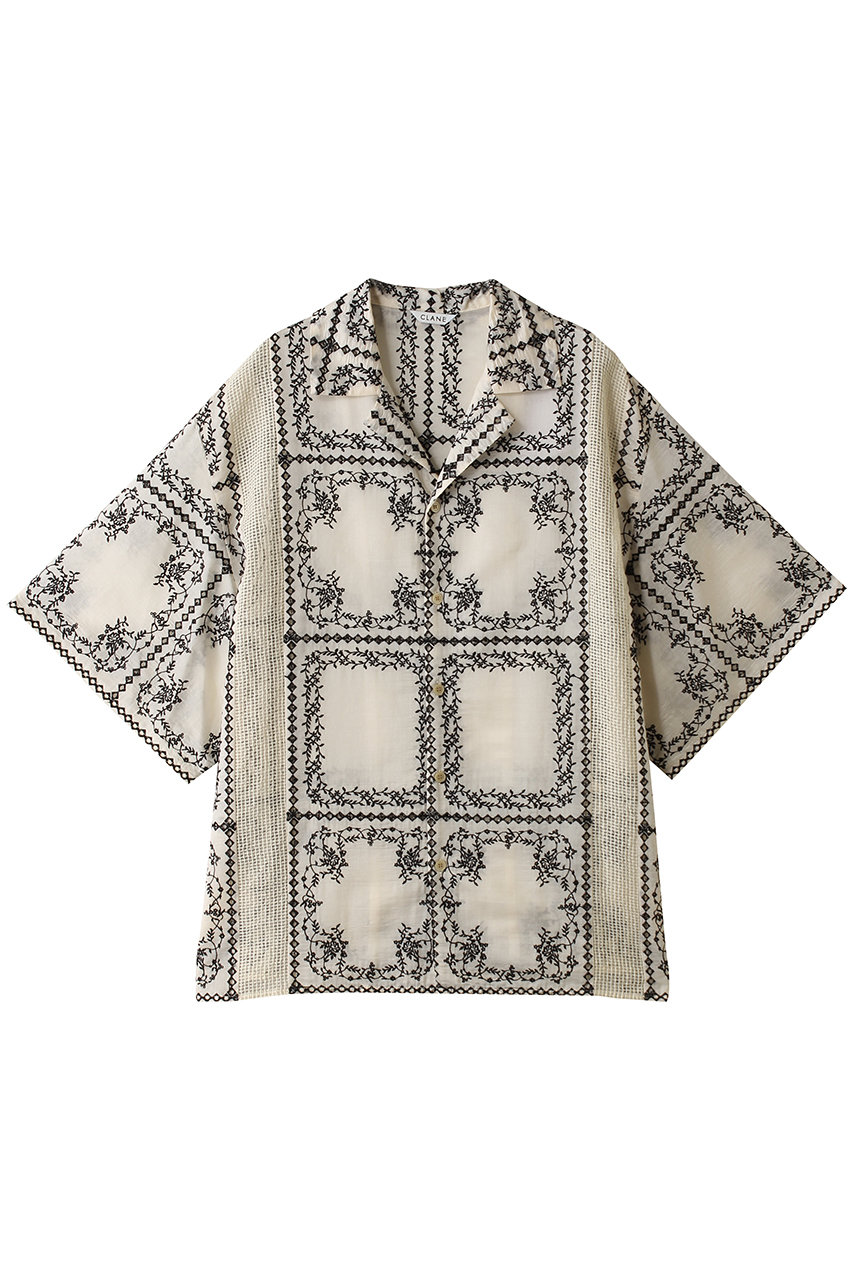 クラネ/CLANEのEMBROIDERY LACE BOX SHIRTS(MIX/10122-4263)