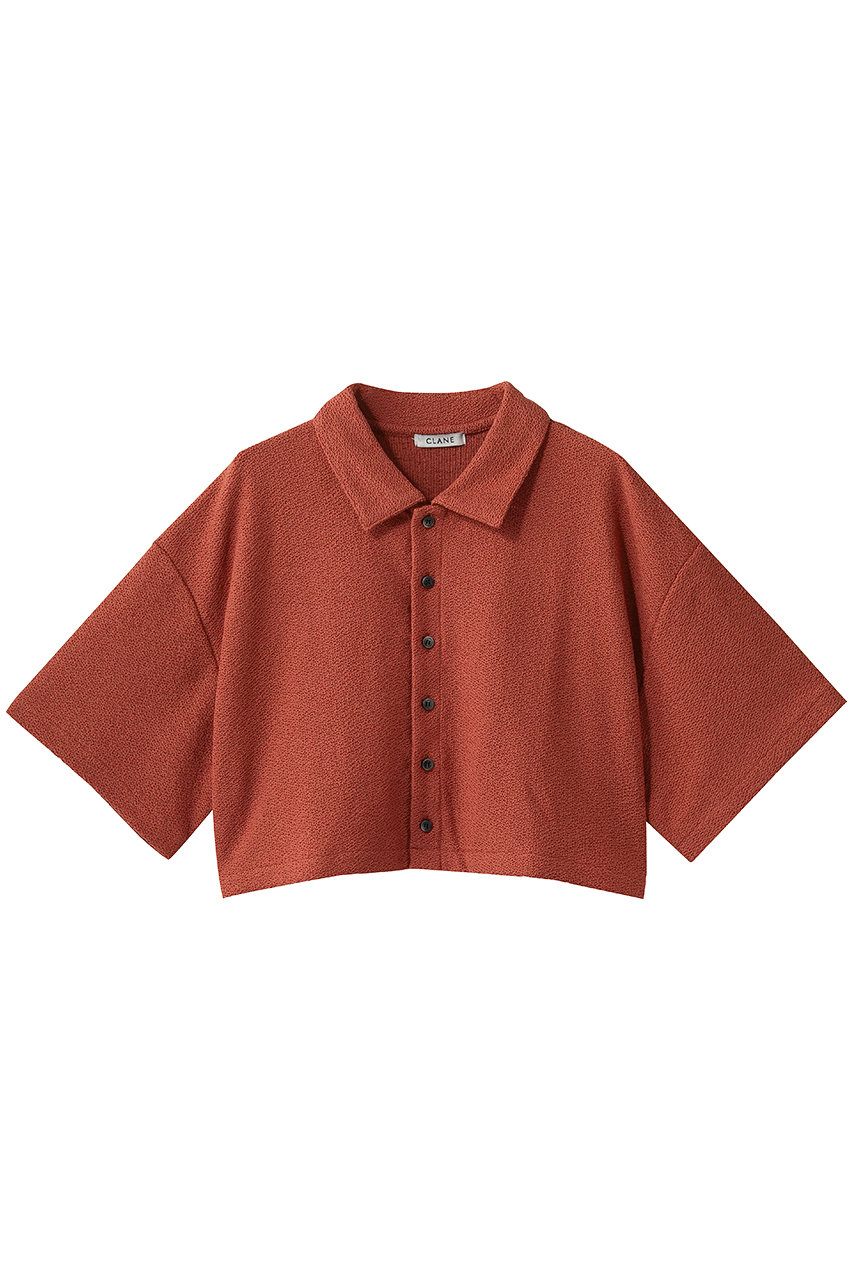 クラネ/CLANEのCRISP CROPPED POLO TOPS(RED/11105-1053)