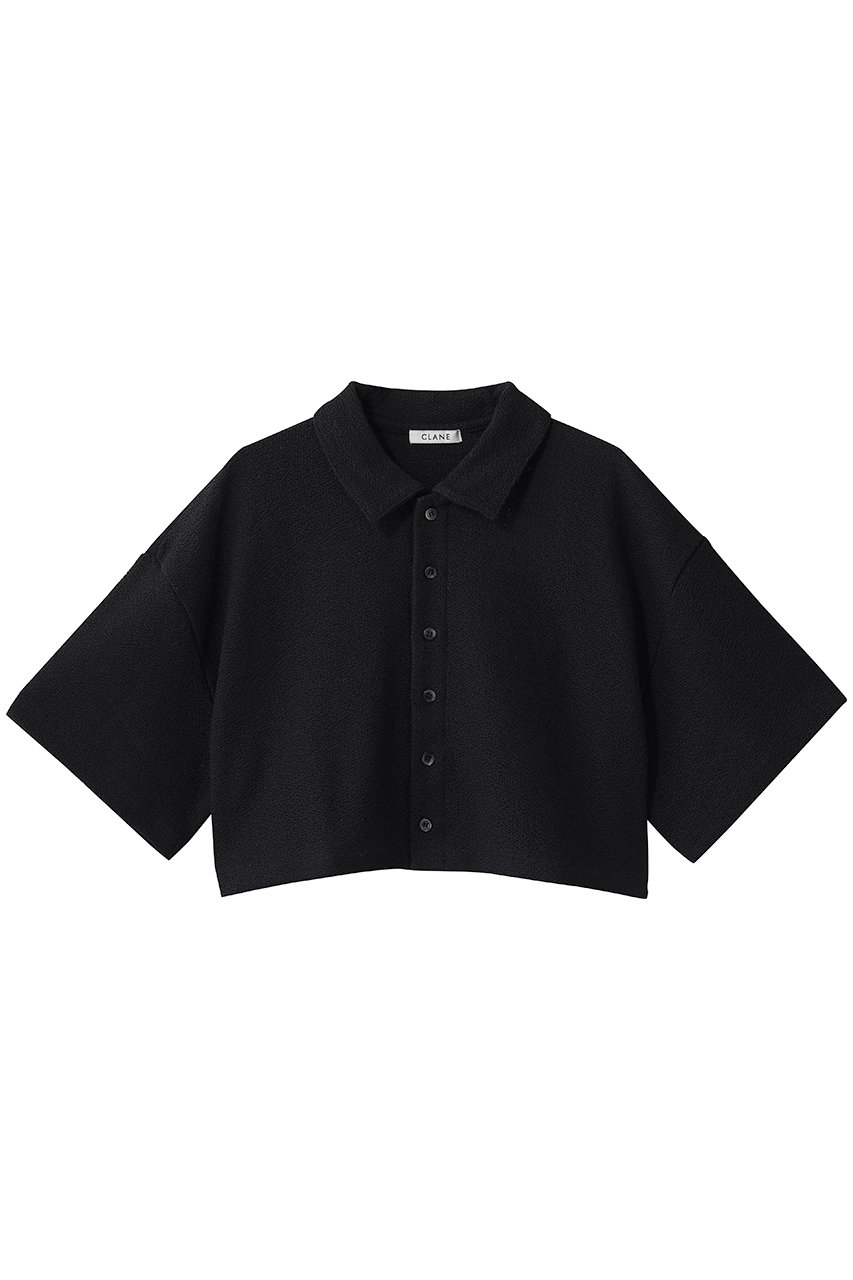 クラネ/CLANEのCRISP CROPPED POLO TOPS(BLACK/11105-1053)