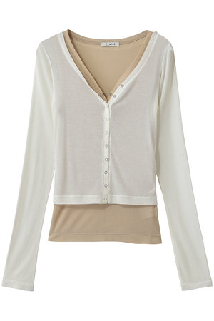 クラネ/CLANEのCURVED NECK LAYERED SET TOPS(110300/110303)