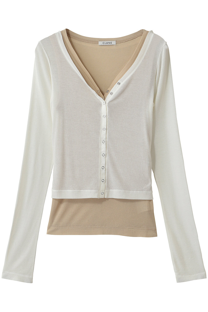 クラネ/CLANEのCURVED NECK LAYERED SET TOPS(WHITE/11105-1113)