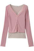 CURVED NECK LAYERED SET TOPS