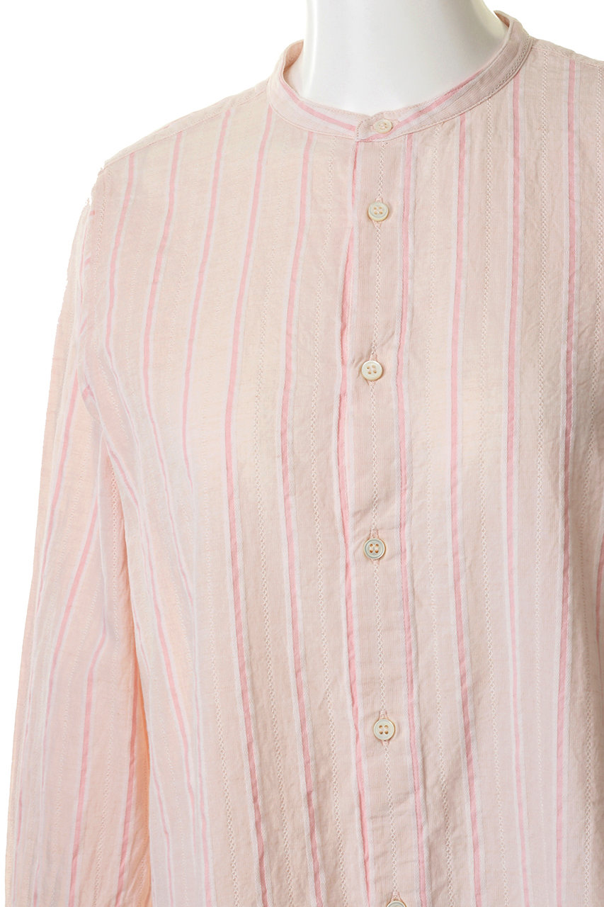 Nest Robe ネストローブ コットンリネンストライプロングシャツドレス ピンク の通販 Elleshop エル ショップ