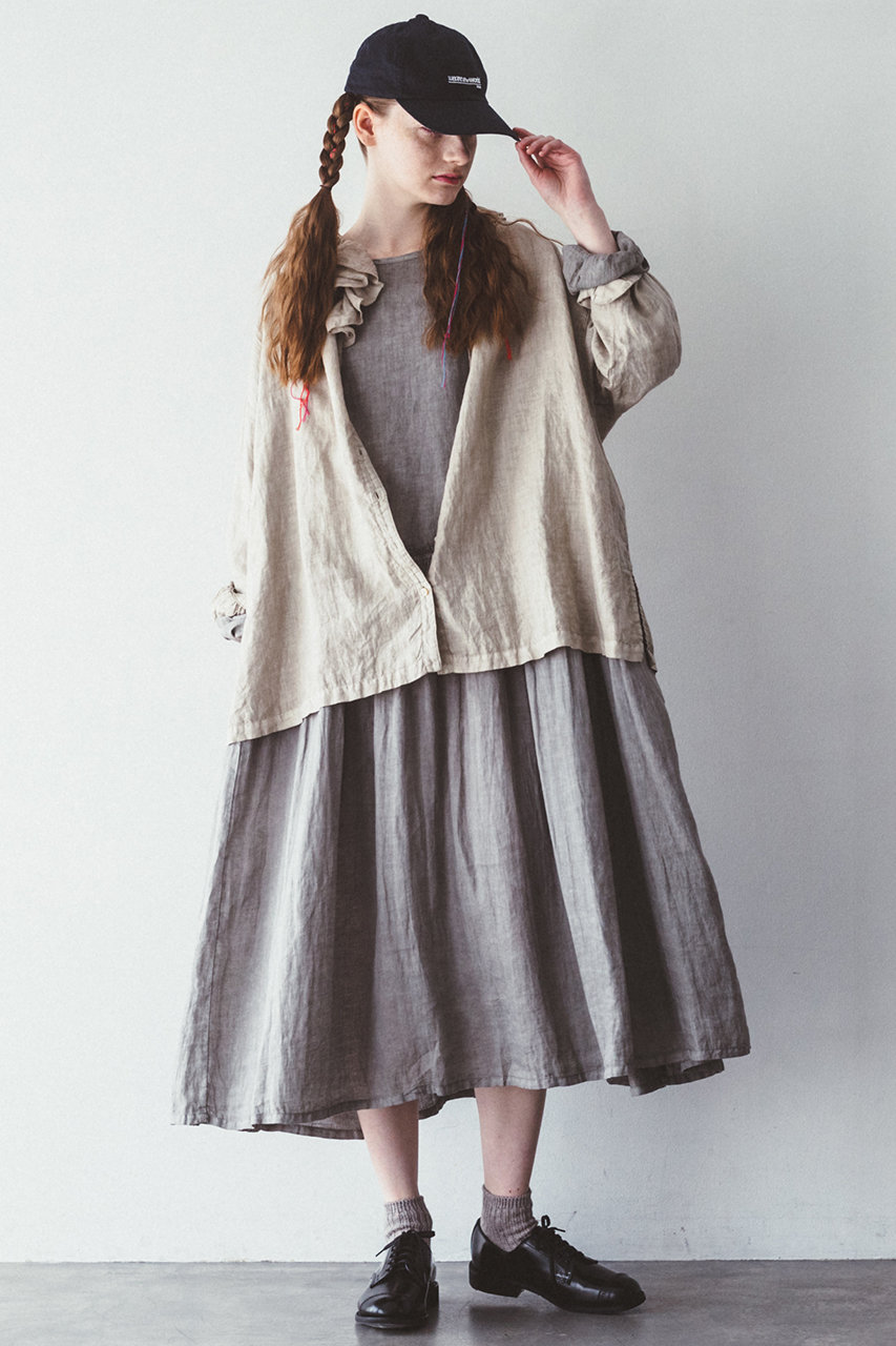 nest Robe(ネストローブ)|リネンナチュラルダイ2wayドレス/グレー の