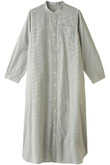 コットンリネンストライプシャツワンピース