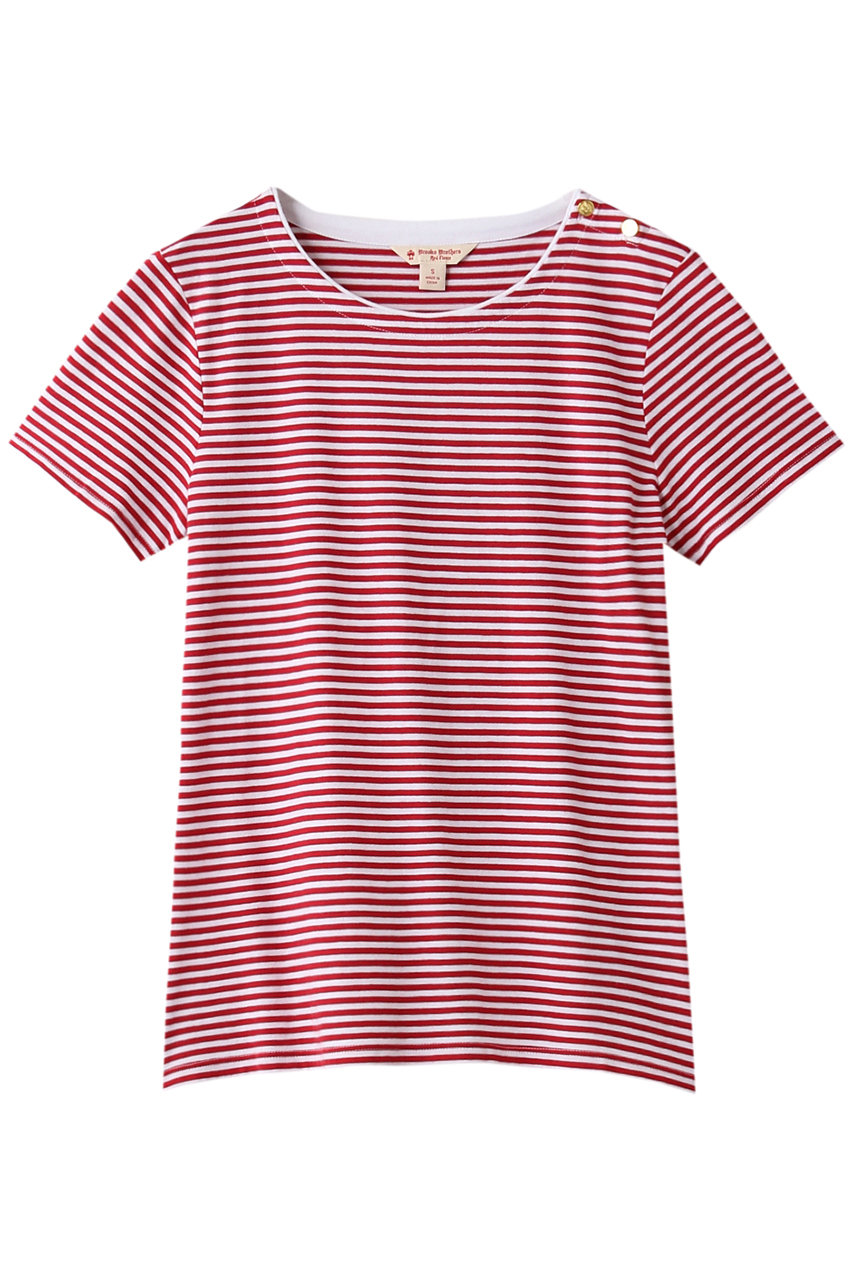 SALE 【30%OFF】 Brooks Brothers ブルックス ブラザーズ 【Red Fleece】コットン/レーヨン ジャージー ストライプTシャツ レッド/ホワイト