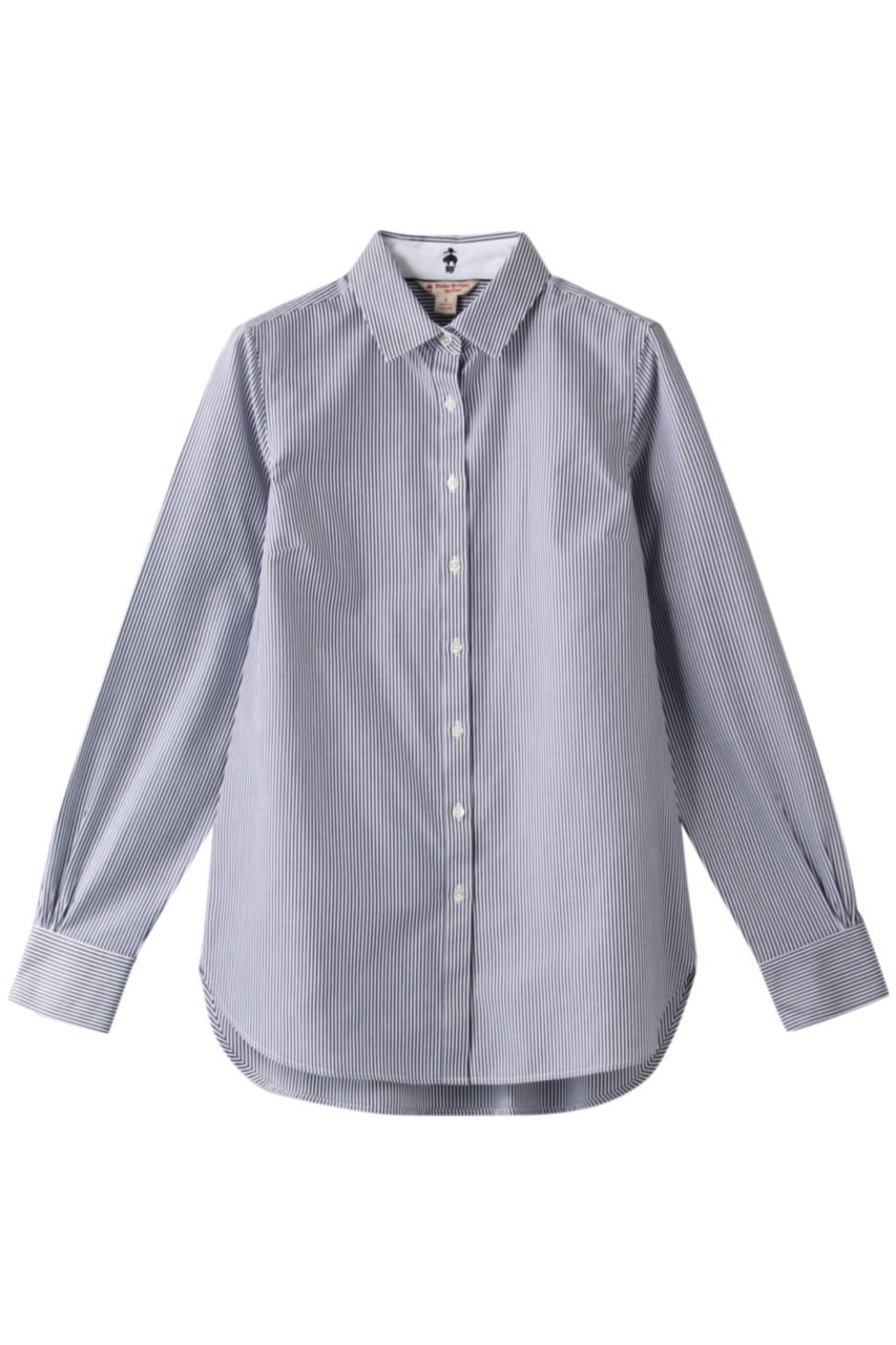 Brooks Brothers ブルックス ブラザーズ 【Red Fleece】ノンアイロン コットンポプリン ストライプ チュニックシャツ ブルー