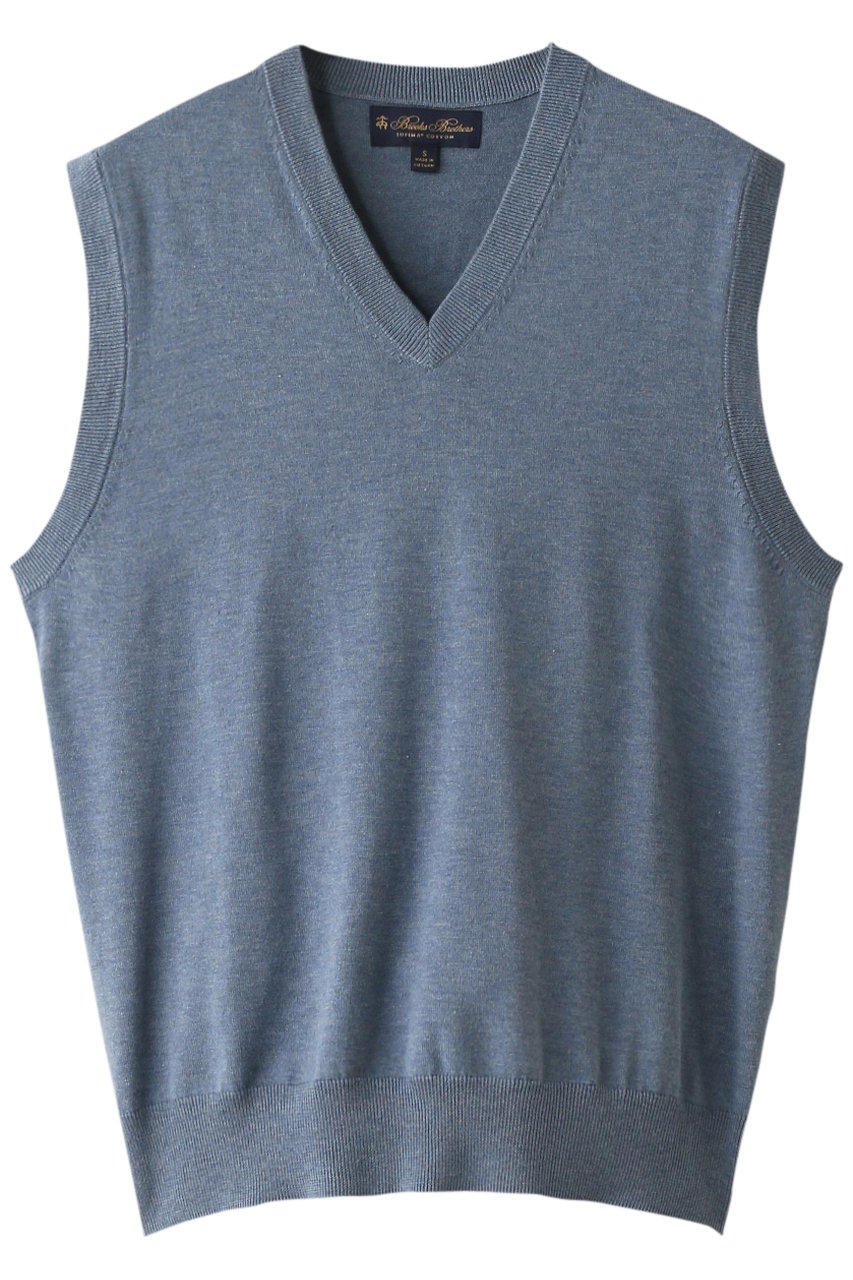 SALE 【30%OFF】 Brooks Brothers ブルックス ブラザーズ メンズ(MENS)スーピマコットン Vネックベスト ヘザーブルー