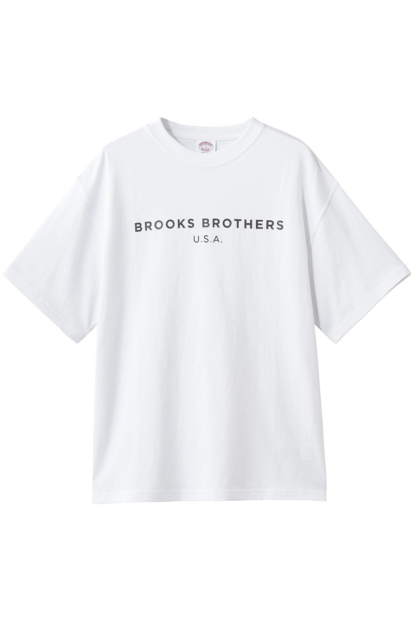 ブルックス ブラザーズ/Brooks Brothersの【UNISEX】◆オンラインストア限定◆LOGO Series　コットン　ロゴプリント　クルーネック　Tシャツ(ホワイト/100219985)