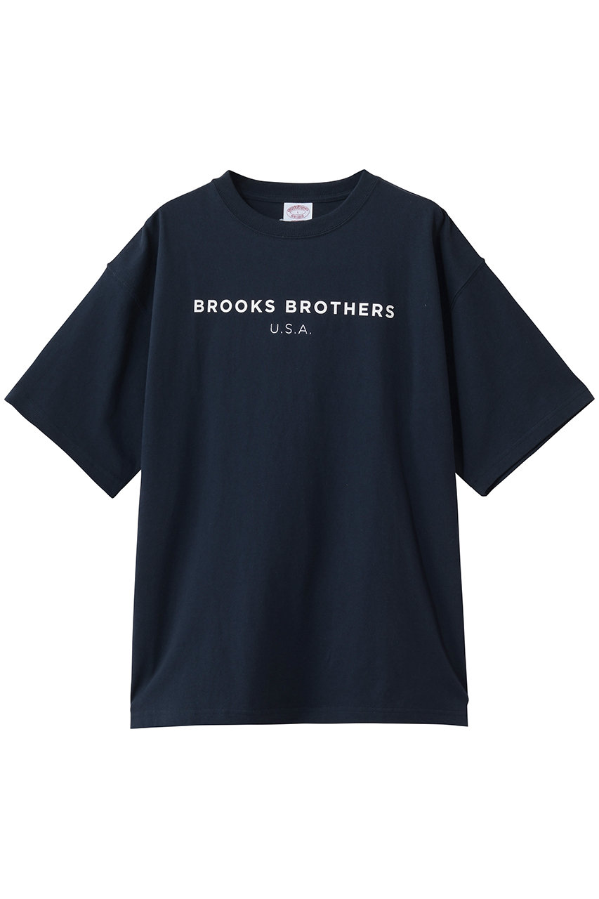 ブルックス ブラザーズ/Brooks Brothersの【UNISEX】◆オンラインストア限定◆LOGO Series　コットン　ロゴプリント　クルーネック　Tシャツ(ネイビー/100219985)