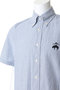 【MEN】◆オンラインストア限定◆コットン ビッグGFロゴ シアサッカー ショートスリーブ カジュアルシャツ Traditional Fit ブルックス ブラザーズ/Brooks Brothers