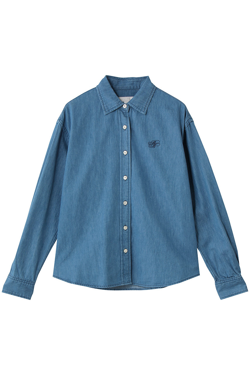 ブルックス ブラザーズ/Brooks Brothersの【Double B Collection】 コットン　ライトウェイトデニム　BBロゴ　オーバーサイズシャツ(ブルー/330001949)