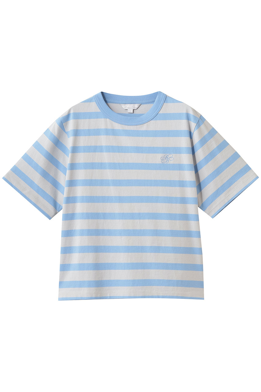 ブルックス ブラザーズ/Brooks Brothersの【Double B Collection】コットン　BBロゴ　マリナーストライプ　ヘビーウェイトTシャツ(ブルー/330001958)