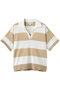 スーピマコットン　ラグビーストライプ　ショートスリーブ　ポロセーター ブルックス ブラザーズ/Brooks Brothers ベージュ