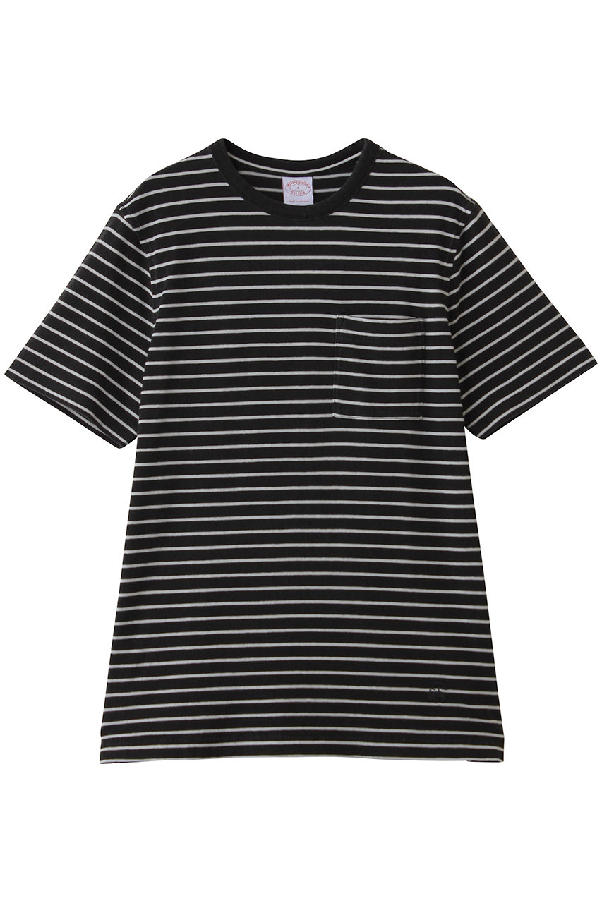 ブルックス ブラザーズ/Brooks Brothersの【MEN】コットン　GFロゴ　マリナーストライプ　ポケットTシャツ(ブラック/100226321)