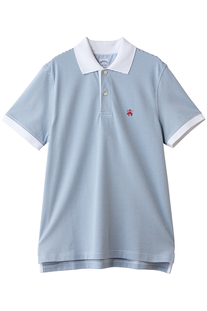 ブルックス ブラザーズ/Brooks Brothersの【MEN】コットン　ストレッチピケ　GFロゴ　フィーダーストライプ　ポロシャツ　Slim Fit(ブルー/100226335)