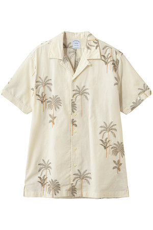 ブルックス ブラザーズ/Brooks Brothersの【MEN】コットン／リネン　パームツリーエンブロイダリー　オープンカラーシャツ　Regular Fit(110400/110402)