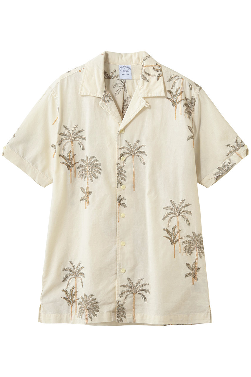 ブルックス ブラザーズ/Brooks Brothersの【MEN】コットン／リネン　パームツリーエンブロイダリー　オープンカラーシャツ　Regular Fit(ベージュ/100227148)