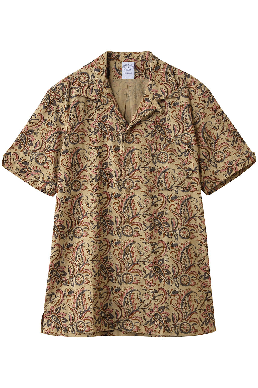 ブルックス ブラザーズ/Brooks Brothersの【MEN】コットン　ブロックプリントパターン　ペイズリー　オープンカラーシャツ　Regular Fit(ベージュ/100227153)