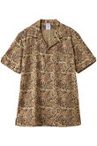 【MEN】コットン　ブロックプリントパターン　ペイズリー　オープンカラーシャツ　Regular Fit