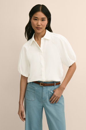 ブルックス ブラザーズ/Brooks Brothersのシルク／コットン　バブルスリーブ　ブラウス(110400/110402)