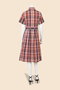コットン／リネン　マドラスチェック　ショートスリーブシャツワンピース ブルックス ブラザーズ/Brooks Brothers