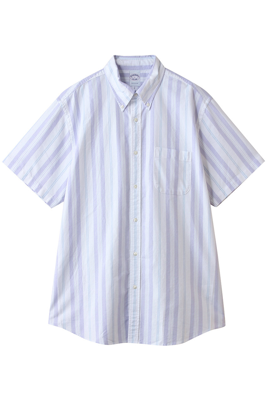 ブルックス ブラザーズ/Brooks Brothersの【MEN】コットン　オックスフォード　ストライプ　ショートスリーブ　フライデーシャツ(ライトパープル/100227096)