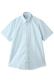 【MEN】ノンアイロン　ストレッチオックスフォード　GFロゴ　シーズナルパターン　ショートスリーブスポーツシャツ　Regular Fit
