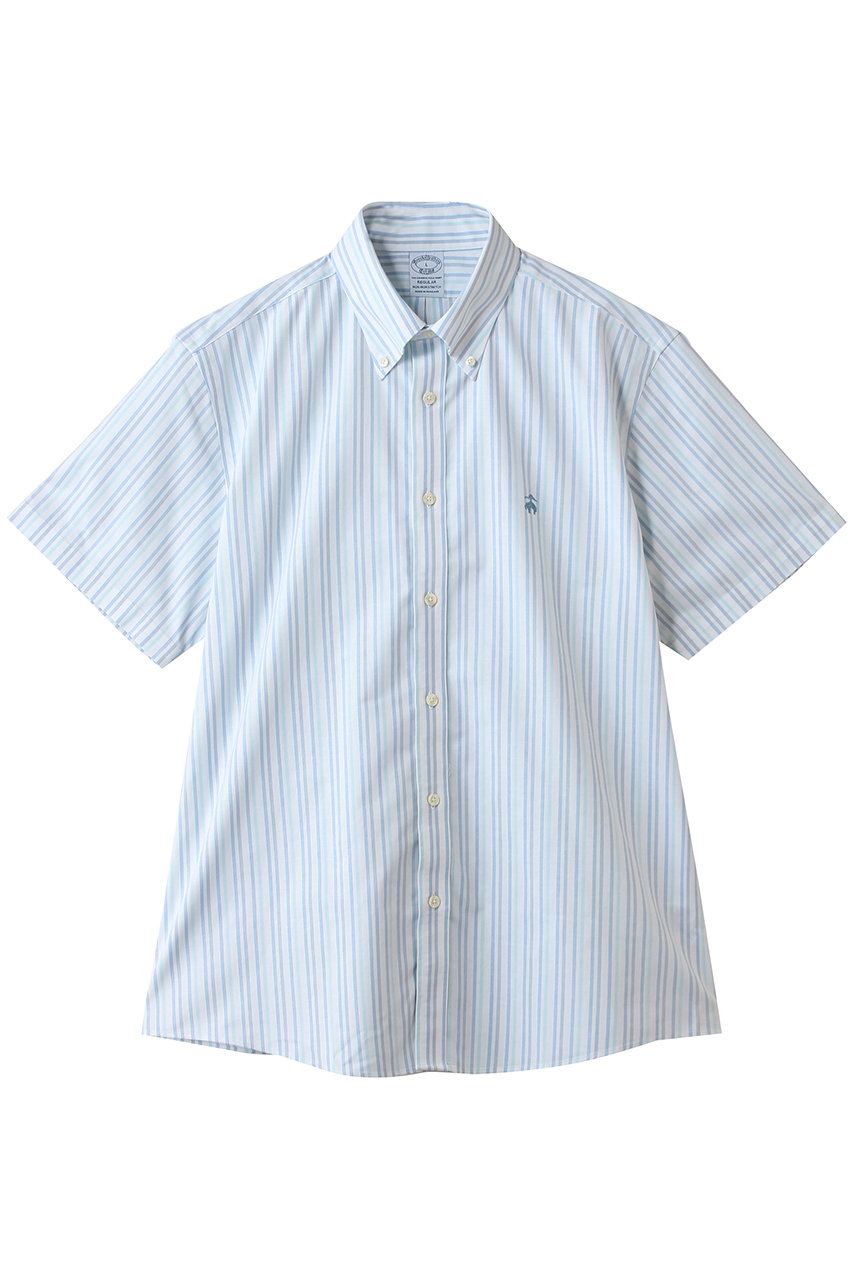 ブルックス ブラザーズ/Brooks Brothersの【MEN】ノンアイロン　ストレッチオックスフォード　GFロゴ　シーズナルパターン　ショートスリーブスポーツシャツ　Regular Fit(ストライプ/100231585)