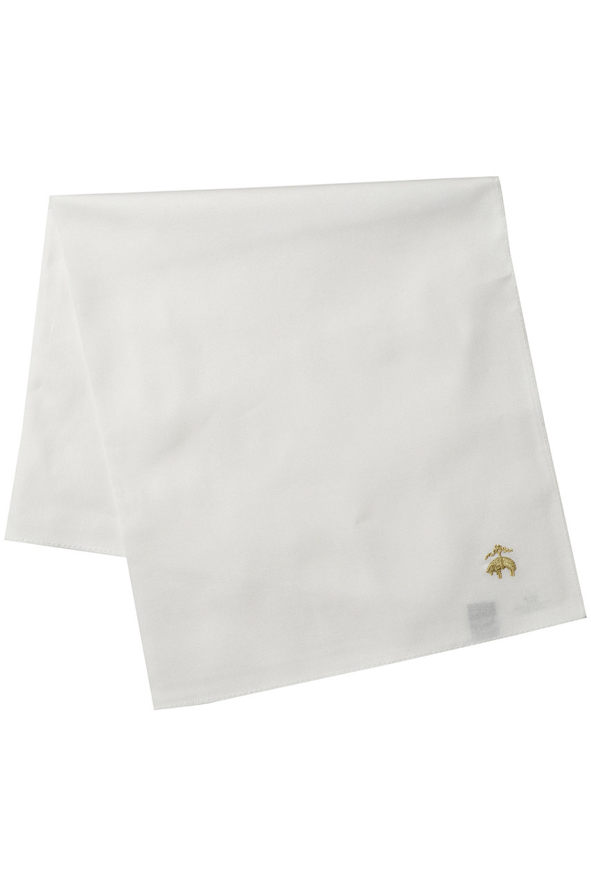 ブルックス ブラザーズ/Brooks Brothersの【MEN】コットン オックスフォード GFロゴ ソリッド ハンカチ(ホワイト/100203785)