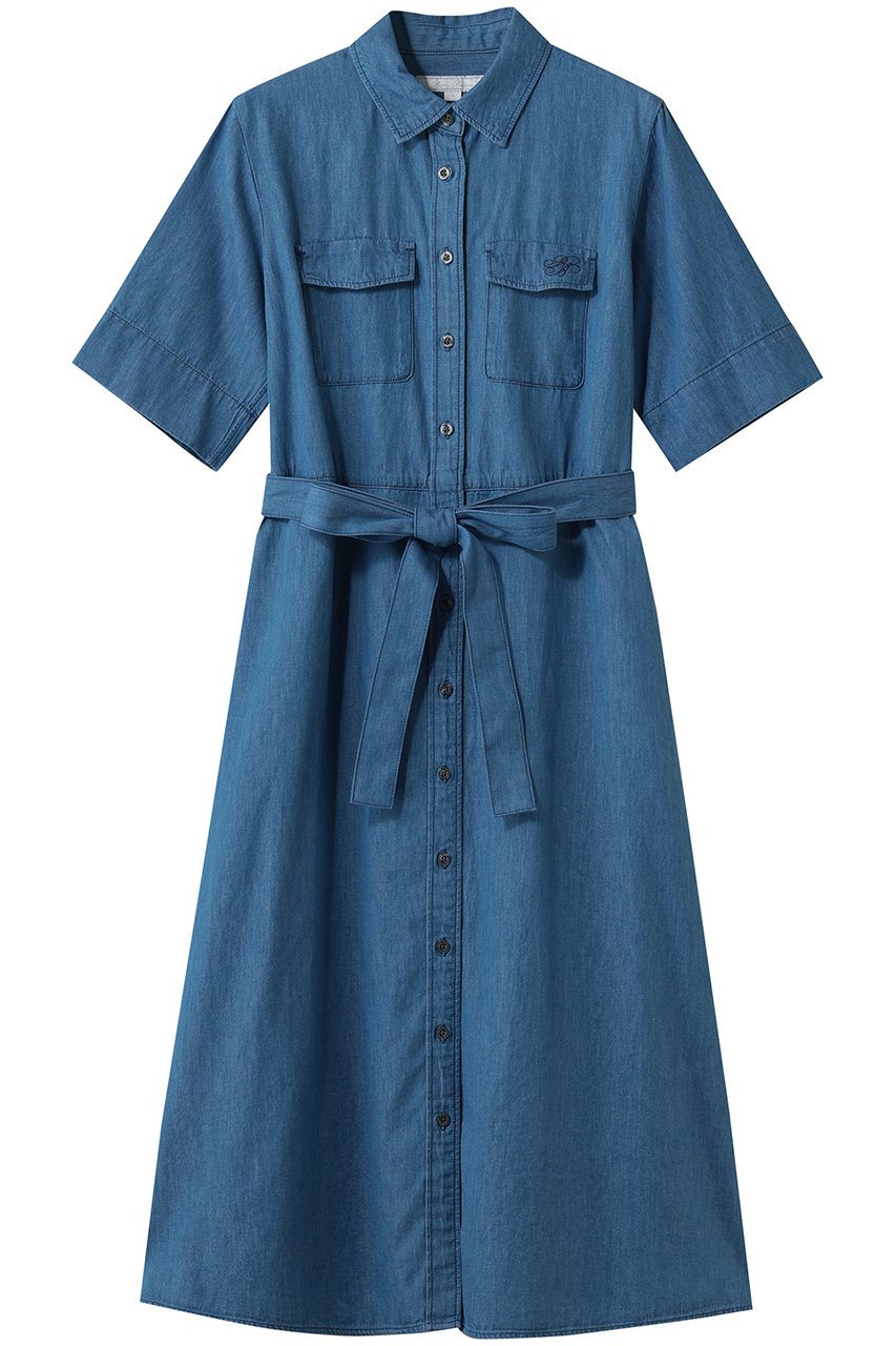 ブルックス ブラザーズ/Brooks Brothersの【Double B Collection】 コットン　ライトウェイトデニム　BBロゴ　ショートスリーブシャツドレス(ブルー/330001943)