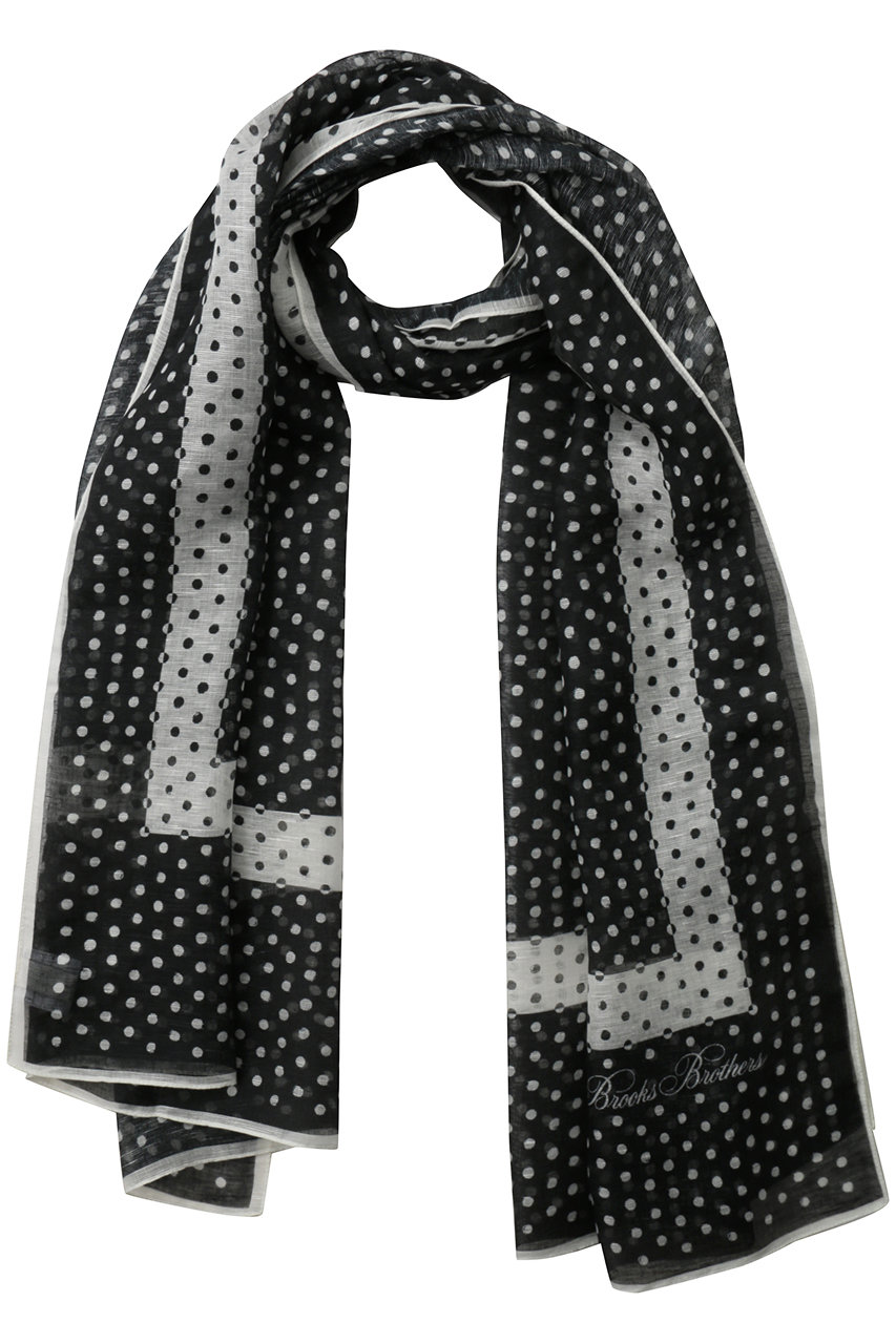 ブルックス ブラザーズ/Brooks Brothersのシルクブレンド　ドットプリント　オブロングスカーフ(ブラック/100232671)