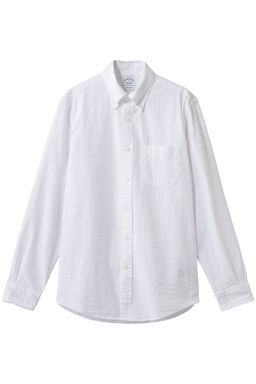 ブルックス ブラザーズ/Brooks Brothersの【MEN】ストレッチコットン シアサッカー ソリッド カジュアルシャツ Regular Fit(ホワイト/100200006)