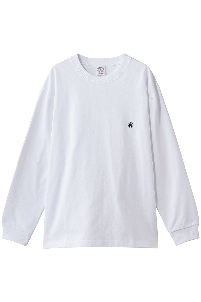 ブルックス ブラザーズ/Brooks Brothersの【MEN】USAコットンジャージー ヘビーウェイト GFロゴ ロングスリーブ Tシャツ(ホワイト/100217387)