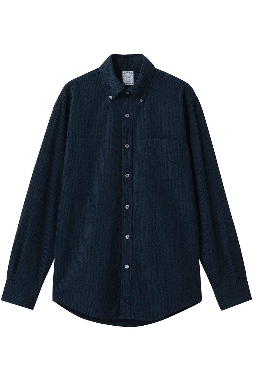 ブルックス ブラザーズ/Brooks Brothersの【MEN】ストレッチコットン シアサッカー ソリッド カジュアルシャツ Regular Fit(ネイビー/100200005)